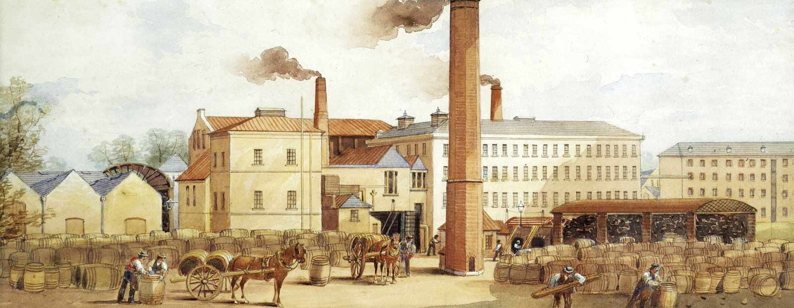 Cork Distillers fabrik i Midleton på 1880-talet.