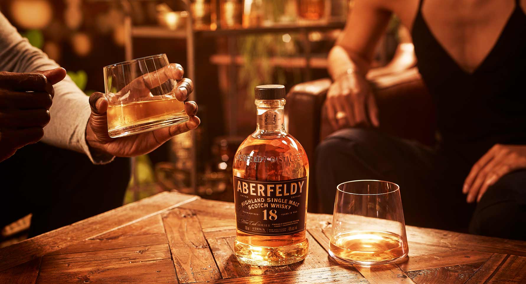 Aberfeldy 18 år har slutlagrats på fat som innehållit toskanskt rödvin.